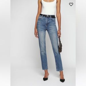 Reformation Liza Ultra High Rise Straight Jeans - Malta, Size 25